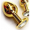 Золотая анальная пробка GOLDEN PLUG Large прозрачный Золотая анальная пробка GOLDEN PLUG Large прозрачный