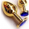 Золотая анальная пробка GOLDEN PLUG Large синий Золотая анальная пробка GOLDEN PLUG Large синий