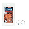 Silver with Blue Crystal Bead Nipple Rings 2634-05CDSE