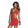      DRESS WITH ABSTRACT CUTOUTS RED L 882674-RED-L