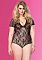 Тедди с цветочным узором Leg Avenue, размер Queen, XXXL/XXXXL, Черный