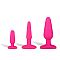 Набор розовых анальных плагов из ультрабархатистого силикона