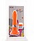 Оранжевый водонепроницаемый вибратор на присоске со сменной панелью управления 19 см.