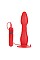 Анальная пробка с хребтом COLT EASY FLEX GLIDER на присоске с вибрацией красная