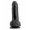 Чёрный фаллоимитатор с мошонкой 7 Cock with Balls - 19,4 см. Чёрный фаллоимитатор с мошонкой 7 Cock with Balls - 19,4 см.
