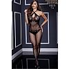  CRISSCROSS LACE CROTCHLESS BODYSTOCKING