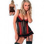 <strong>Элегантное бюстье из эластичного материала</strong> <br />
Элегантное бюстье из эластичного материала с красной вышивкой и чашками push-up. <div class="charTableblock"><div><span>Размер</span>: S (42-44)</div><div><span>Цвет</span>: черный</div><div><span>Производитель</span>: SoftLine, Польша</div><div><span>В наличии</span>: S, черный с красным</div></div> Элегантное бюстье из эластичного материала 
Элегантное бюстье из эластичного материала с красной вышивкой и чашками push-up.