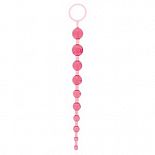 <strong>Розовая анальная цепочка - 26,6 см.</strong> <br />
Унисекс. Один Размер подходит всем. Удобное кольцо для удержания игрушки в руке. <div class="charTableblock"><div><span>Длина, см</span>: 26.6</div><div><span>Диаметр, см</span>: 2.5</div><div><span>Материал</span>: ПВХ (PVC)</div><div><span>Цвет</span>: красный/розовый</div><div><span>Особенности</span>: цепочки, бусы</div><div><span>Длина, см</span>: 25 и более</div><div><span>Диаметр, см</span>: 2</div></div> Розовая анальная цепочка - 26,6 см. 
Унисекс. Один Размер подходит всем. Удобное кольцо для удержания игрушки в руке.