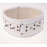 <strong>Ошейник кожаный белый шириной 65мм с шипами длиной 12мм 3105-3</strong> <br />
Изготовлен из натуральной кожи с велюровой подкладкой. <div class="charTableblock"><div><span>Материал</span>: кожа</div><div><span>Цвет</span>: белый</div></div> Ошейник кожаный белый шириной 65мм с шипами длиной 12мм 3105-3 
Изготовлен из натуральной кожи с велюровой подкладкой.