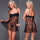 <strong>Кружевной бэби-дол и трусики TENDER</strong> <br />
Эластичная сорочка парящего покроя, кружевная по всей поверхности. <div class="charTableblock"><div><span>Размер</span>: XL (48-50)</div><div><span>Цвет</span>: черный</div><div><span>Производитель</span>: Coquette, Канада</div><div><span>В наличии</span>: XL, черный</div></div> Кружевной бэби-дол и трусики TENDER
Эластичная сорочка парящего покроя, кружевная по всей поверхности.