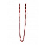 <strong>Красные металлические клипсы на соски с цепочкой </strong> <br />
Металлические зажимы для сосков без резиновых наконечников. <div class="charTableblock"><div><span>Тип</span>: для сосков</div><div><span>Особенности</span>: с цепочкой</div><div><span>Производитель</span>: OUCH by Shots Media BV, Нидерланды</div></div> Красные металлические клипсы на соски с цепочкой
Металлические зажимы для сосков без резиновых наконечников.