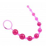 <strong>Розовая анальная цепочка с колечком Sassy Anal Beads - 26,7 см.</strong> <br />
Анальная цепочка из 10 шариков разного диаметра. <div class="charTableblock"><div><span>Длина, см</span>: 26.7</div><div><span>Диаметр, см</span>: 2.4</div><div><span>Материал</span>: ПВХ (PVC)</div><div><span>Цвет</span>: красный/розовый</div><div><span>Особенности</span>: цепочки, бусы</div><div><span>Особенности</span>: без вибрации</div><div><span>Длина, см</span>: 25 и более</div><div><span>Диаметр, см</span>: 2</div></div> Розовая анальная цепочка с колечком Sassy Anal Beads - 26,7 см. 
Анальная цепочка из 10 шариков разного диаметра.