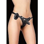 <strong>Чёрный страпон с вибрацией Vibrating Strap-On - 11 см.</strong> <br />
Стильные лаковые трусики с мягкой подкладкой в передней части для комфортного использования. <div class="charTableblock"><div><span>Длина, см</span>: 11</div><div><span>Диаметр, см</span>: 3</div><div><span>Длина, см</span>: 9-12</div><div><span>Диаметр, см</span>: 3</div><div><span>Материал</span>: силикон</div><div><span>Цвет</span>: черный</div><div><span>Особенности</span>: комплект; с вибрацией</div></div> Чёрный страпон с вибрацией Vibrating Strap-On - 11 см. 
Стильные лаковые трусики с мягкой подкладкой в передней части для комфортного использования.