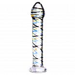 <strong>Стеклянный фаллоимитатор с полосками - 16,5 см, Прозрачный</strong> <br />
Стеклянный фаллоимитатор с гладкой поверхностью, украшенной принтом из полос-спиралей разных цветов. <div class="charTableblock"><div><span>Длина, см</span>: 16.5</div><div><span>Диаметр, см</span>: 3.4</div><div><span>Материал</span>: стекло</div><div><span>Цвет</span>: прозрачный</div><div><span>Особенности</span>: без мошонки</div><div><span>Длина, см</span>: 13-16</div><div><span>Диаметр, см</span>: 3</div></div> Стеклянный фаллоимитатор с полосками - 16,5 см, Прозрачный
Стеклянный фаллоимитатор с гладкой поверхностью, украшенной принтом из полос-спиралей разных цветов.