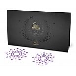 <strong>Фиолетовые наклейки на грудь Mimi</strong> <br />
Очаровательные украшения для груди - несколько десятков сверкающих пластиковых стразов, наклеиваются на ореолы сосков. <div class="charTableblock"> </div> Фиолетовые наклейки на грудь Mimi 
Очаровательные украшения для груди - несколько десятков сверкающих пластиковых стразов, наклеиваются на ореолы сосков.