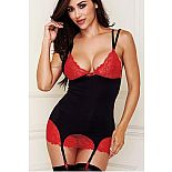  2 PC LACE CHEMISE, G-STRING WITH GARTER 
    Baci Lingerie White Label      - .