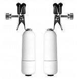 <strong>Белые клипсы на соски с вибрацией  </strong> <br />
Металлические зажимы для сосков с резиновым покрытием и вибрацией. <div class="charTableblock"><div><span>Производитель</span>: Shots Media BV, Нидерланды</div></div> Белые клипсы на соски с вибрацией   
Металлические зажимы для сосков с резиновым покрытием и вибрацией.