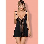 <strong>Элегантный бэби-долл Charmea с кружевами и бантиком на лифе</strong> <br />
Элегантный бэби-долл Charmea с кружевами и бантиком на лифе. <div class="charTableblock"><div><span>Размер</span>: S (42-44); M (44-46)</div><div><span>Цвет</span>: черный</div><div><span>Производитель</span>: Obsessive, Польша</div><div><span>В наличии</span>: S-M, черный</div></div> Элегантный бэби-долл Charmea с кружевами и бантиком на лифе 
Элегантный бэби-долл Charmea с кружевами и бантиком на лифе.