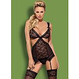 <strong>Кружевной корсаж Swanita с бантами на бретелях</strong> <br />
Кружевной корсаж Swanita с бантами на бретелях. <div class="charTableblock"><div><span>Размер</span>: L (46-48); XL (48-50)</div><div><span>Цвет</span>: черный</div><div><span>Производитель</span>: Obsessive, Польша</div><div><span>В наличии</span>: L-XL, черный</div></div> Кружевной корсаж Swanita с бантами на бретелях 
Кружевной корсаж Swanita с бантами на бретелях.