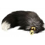 <strong>Золотистая алюминиевая анальная пробка с чёрно-белым хвостом из натурального меха</strong> <br />
Золотая анальная пробка из алюминия с пушистым хвостом из натурального меха серого цвета, размер S. <div class="charTableblock"> </div> Золотистая алюминиевая анальная пробка с чёрно-белым хвостом из натурального меха
Золотая анальная пробка из алюминия с пушистым хвостом из натурального меха серого цвета, размер S.