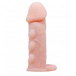 <strong>Телесная насадка с подхватом мошонки и наростами - 14 см.</strong> <br />
Насадка стимулирующая с кольцом для мошонки.  <div class="charTableblock"><div><span>Материал</span>: TPE / TPR</div><div><span>Диаметр, см</span>: 4.00</div><div><span>Диаметр, см</span>: 4</div><div><span>Производитель</span>: Baile, Китай</div></div> Телесная насадка с подхватом мошонки и наростами - 14 см. 
Насадка стимулирующая с кольцом для мошонки.