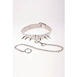 <strong>Ошейник с шипами белый</strong> <br />
Ошейник. <div class="charTableblock"><div><span>Материал</span>: кожа</div><div><span>Цвет</span>: белый</div></div> Ошейник с шипами белый 
Ошейник.