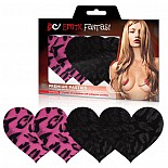 <strong>Леопардовые пэстисы-сердца - розовые и черные WILD CAT EF-PS09</strong> <br />
Больше никаких неудобств и неудобного белья, когда одеваешь сексуальные платья и топы, например, на романтическое свидание! Добавьте сексуальности своему имиджу! Новые соблазнительные платья и топы без бретелей, красивое декольте - все может быть в Вашем новом стиле, и Вы можете не бояться, что будет открыто слишком много! Две пары леопардовых пэстисов в форме сердец - черные и розовые сердца с принтом пятен хищника. <div class="charTableblock"> </div> Леопардовые пэстисы-сердца - розовые и черные WILD CAT EF-PS09 
Больше никаких неудобств и неудобного белья, когда одеваешь сексуальные платья и топы, например, на романтическое свидание! Добавьте сексуальности своему имиджу! Новые соблазнительные платья и топы без бретелей, красивое декольте - все может быть в Вашем новом стиле, и Вы можете не бояться, что будет открыто слишком много! Две пары леопардовых пэстисов в форме сердец - черные и розовые сердца с принтом пятен хищника.