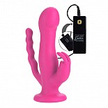 <strong>Вибромассажер страпон с тройной стимуляцией</strong> <br />
Создан что бы дарить полное удовлетворение! Может использоваться как аксессуар для Strap-On системы. Сделан из Premium силикона, твердый, крепкий, без запаха. С платформой- присоской для универсального использования. Оснащен 10ю мощными функциями вибрации, пульсации и эскалации и мощным двойным двигателем. Пульт со светодиодной подсветкой с чипом памяти, который возобновляет последнюю функцию Вами используемую. Auto кнопка включения / выключения.<br> Размер: Вагинальный - 12,75 см х 4,5 см<br> Анальный-10,25 см х 2 см <br>Клиторальный -  4,5 см х 2,5 см <br>Требуется 2 батареи AA <div class="charTableblock"><div><span>Длина, см</span>: 12.75</div><div><span>Диаметр, см</span>: 4.5</div><div><span>Длина, см</span>: 9-12</div><div><span>Диаметр, см</span>: 4</div><div><span>Материал</span>: силикон</div><div><span>Цвет</span>: красный/розовый</div><div><span>Особенности</span>: двухголовый; с вибрацией; насадка; с дополнительной стимуляцией; harness</div><div><span>Производитель</span>: California Exotic Novelties, США</div></div> Вибромассажер страпон с тройной стимуляцией 
Создан что бы дарить полное удовлетворение! Может использоваться как аксессуар для Strap-On системы. Сделан из Premium силикона, твердый, крепкий, без запаха. С платформой- присоской для универсального использования. Оснащен 10ю мощными функциями вибрации, пульсации и эскалации и мощным двойным двигателем. Пульт со светодиодной подсветкой с чипом памяти, который возобновляет последнюю функцию Вами используемую. Auto кнопка включения / выключения.<br> Размер: Вагинальный - 12,75 см х 4,5 см<br> Анальный-10,25 см х 2 см <br>Клиторальный -  4,5 см х 2,5 см <br>Требуется 2 батареи AA