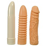 <strong>Набор: вибратор с насадками</strong> <br />
В набор входит: вибратор пластиковый, две насадки из плотного латекса, комплект батареек. <div class="charTableblock"> </div> Набор: вибратор с насадками 
В набор входит: вибратор пластиковый, две насадки из плотного латекса, комплект батареек.