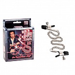 <strong>Цепочка для груди Phil Varone Rock Hard Nipple Clamps Black 2975-40BXSE</strong> <br />
Серебристые цепочки. <div class="charTableblock"><div><span>Тип</span>: для сосков</div><div><span>Особенности</span>: с цепочкой</div><div><span>Производитель</span>: California Exotic Novelties, США</div></div> Цепочка для груди Phil Varone Rock Hard Nipple Clamps Black 2975-40BXSE
Серебристые цепочки.