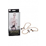 <strong>Зажимы для сосков и половых губ с цепью Entice Triple Intimate Clamps золотистые</strong> <br />
Золотистые зажимы для сосков и половых губ Triple Intimate Clamps из коллекции Entice. <div class="charTableblock"><div><span>Тип</span>: для сосков; для половых губ</div><div><span>Особенности</span>: с цепочкой</div><div><span>Производитель</span>: California Exotic Novelties, США</div></div> Зажимы для сосков и половых губ с цепью Entice Triple Intimate Clamps золотистые
Золотистые зажимы для сосков и половых губ Triple Intimate Clamps из коллекции Entice.