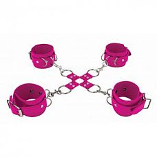 <strong>Розовый комплект оков Hand And Legcuffs </strong> <br />
Комплект оков, состоит из пары мягких наручников, изготовленных из кожи.<div class="charTableblock"><div><span>Материал</span>: кожа</div><div><span>Цвет</span>: красный, розовый</div><div><span>Производитель</span>: OUCH by Shots Media BV, Нидерланды</div></div> Розовый комплект оков Hand And Legcuffs  
Комплект оков, состоит из пары мягких наручников, изготовленных из кожи.