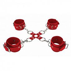 <strong>Красный комплект оков Hand And Legcuffs </strong> <br />
Комплект оков, состоит из пары мягких наручников, изготовленных из кожи.<div class="charTableblock"><div><span>Материал</span>: кожа</div><div><span>Цвет</span>: красный, розовый</div><div><span>Производитель</span>: OUCH by Shots Media BV, Нидерланды</div></div> Красный комплект оков Hand And Legcuffs  
Комплект оков, состоит из пары мягких наручников, изготовленных из кожи.