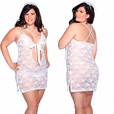 <strong>Свадебная секси-сорочка</strong> <br />
Кружевная сорочка белого цвета с вырезом спереди в виде капельки и атласным бантом.<div class="charTableblock"><div><span>Размер</span>: 1X (50-52); 2X (52-54)</div><div><span>Цвет</span>: белый</div><div><span>Производитель</span>: Coquette, Канада</div><div><span>В наличии</span>: 1X-2X, белый</div></div> Свадебная секси-сорочка 
Кружевная сорочка белого цвета с вырезом спереди в виде капельки и атласным бантом.