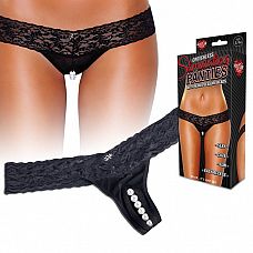 <strong>Чёрные ажурные трусики-тонг с жемчужной нитью</strong> <br />
Трусики-тонг черного цвета с широким кружевным поясом и маленьким логотипом Hustler привлекают свое внимание необычным дизайном!Жемчужная нить с шестью бусинами для клиторальной стимуляции.<div class="charTableblock"><div><span>Размер</span>: M (44-46); L (46-48)</div><div><span>Цвет</span>: черный</div><div><span>Производитель</span>: Hustler, США</div><div><span>В наличии</span>: M-L, черный</div></div> Чёрные ажурные трусики-тонг с жемчужной нитью 
Трусики-тонг черного цвета с широким кружевным поясом и маленьким логотипом Hustler привлекают свое внимание необычным дизайном!Жемчужная нить с шестью бусинами для клиторальной стимуляции.