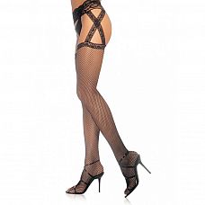 <strong>Чулки с ажурным поясом и скрещенными бретелями</strong> <br />
Чулочки-сетка с кружевным поясом. <div class="charTableblock"><div><span>Размер</span>: S (42-44); M (44-46); L (46-48)</div><div><span>Цвет</span>: черный</div><div><span>Производитель</span>: Leg Avenue, США</div><div><span>В наличии</span>: S-M-L, черный</div></div> Чулки с ажурным поясом и скрещенными бретелями 
Чулочки-сетка с кружевным поясом.