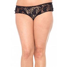 <strong>Кружевные трусики с мелкими рюшами</strong> <br />
Сексуальные коротенькие кружевные трусики.<div class="charTableblock"><div><span>Размер</span>: 1X (50-52)</div><div><span>Цвет</span>: черный</div><div><span>Производитель</span>: Leg Avenue, США</div><div><span>В наличии</span>: XXL, черный</div></div> Кружевные трусики с мелкими рюшами 
Сексуальные коротенькие кружевные трусики.