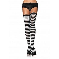 <strong>Полосатые чулочки на плотной резинке</strong> <br />
Полосатые чулочки на плотной тканевой резинке. <div class="charTableblock"><div><span>Размер</span>: S (42-44); M (44-46); L (46-48)</div><div><span>Цвет</span>: черный</div><div><span>Производитель</span>: Leg Avenue, США</div><div><span>В наличии</span>: S-M-L, черный с розовым</div></div> Полосатые чулочки на плотной резинке 
Полосатые чулочки на плотной тканевой резинке.