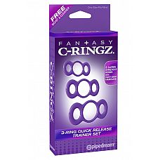 <strong>Набор из 3-х эрекционных колец 3-Ring Quick Release Trainer фиолетовые</strong> <br />
Набор из 3-х эрекционных колец 3-Ring Quick Release Trainer - базовый комплект для повышения эрекции.<div class="charTableblock"><div><span>Материал</span>: TPE / TPR</div><div><span>Цвет</span>: другой</div><div><span>Наличие вибрации</span>: без вибрации</div><div><span>Тип</span>: кольцо</div><div><span>Особенности</span>: с дополнительной стимуляцией</div></div> Набор из 3-х эрекционных колец 3-Ring Quick Release Trainer фиолетовые
Набор из 3-х эрекционных колец 3-Ring Quick Release Trainer - базовый комплект для повышения эрекции.