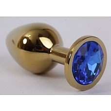 <strong>Золотистая анальная пробка с синим кристаллом - 8,2 см.</strong> <br />
Металлическая анальная пробка, основание которой декорировано блестящим кристаллом.<div class="charTableblock"><div><span>Длина, см</span>: 8,2</div><div><span>Диаметр, см</span>: 3,4</div><div><span>Материал</span>: металл</div><div><span>Цвет</span>: другой</div><div><span>Особенности</span>: пробка; ювелирка</div><div><span>Особенности</span>: без вибрации; гладкая</div><div><span>Длина, см</span>: 5-8</div><div><span>Диаметр, см</span>: 3</div><div><span>Цвет кристалла</span>: голубой/синий/фиолетоый</div></div> Золотистая анальная пробка с синим кристаллом - 8,2 см.
Металлическая анальная пробка, основание которой декорировано блестящим кристаллом.