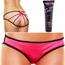 <strong>Smart Set  6: трусики с открытой попкой и водный анальный лубрикант</strong> <br />
Smart Set  6: трусики с открытой попкой и водный анальный лубрикант.<div class="charTableblock"><div><span>Размер</span>: S (42-44); M (44-46); L (46-48)</div><div><span>Цвет</span>: красный, розовый</div><div><span>Производитель</span>: Hustler, США</div><div><span>В наличии</span>: S-M, розовый с черным; M-L, розовый с черным</div></div> Smart Set  6: трусики с открытой попкой и водный анальный лубрикант 
Smart Set  6: трусики с открытой попкой и водный анальный лубрикант.