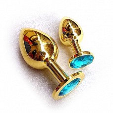   Butt Plug Gold Small Blue 
  Butt Plug Gold Blue.