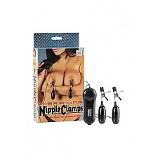 <strong>Зажимы на соски Vibrating Nipple Clamps с вибрирующими подвесками черные</strong> <br />
Зажимы на соски Vibrating Nipple Clamps черного цвета с вибрирующими подвесками.<div class="charTableblock"><div><span>Тип</span>: для сосков</div><div><span>Особенности</span>: с вибрацией</div><div><span>Производитель</span>: California Exotic Novelties, США</div></div> Зажимы на соски Vibrating Nipple Clamps с вибрирующими подвесками черные
Зажимы на соски Vibrating Nipple Clamps черного цвета с вибрирующими подвесками.