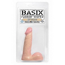 <strong>Фаллоимитатор телесный BASIX 6" с мошонкой</strong> <br />
Небольшой фаллоимитатор телесного цвета с мошонкой. Изготовлен из резины. Очень приятный на ощупь, гибкий, мягкий, но при этом упругий. Не имеет швов.<div class="charTableblock"><div><span>Длина, см</span>: 15.2</div><div><span>Диаметр, см</span>: 3.7</div><div><span>Материал</span>: ПВХ (PVC)</div><div><span>Цвет</span>: телесный</div><div><span>Особенности</span>: с мошонкой</div><div><span>Длина, см</span>: 13-16</div><div><span>Диаметр, см</span>: 3</div><div><span>Производитель</span>: PipeDream, США</div></div> Фаллоимитатор телесный BASIX 6" с мошонкой 
Небольшой фаллоимитатор телесного цвета с мошонкой. Изготовлен из резины. Очень приятный на ощупь, гибкий, мягкий, но при этом упругий. Не имеет швов.