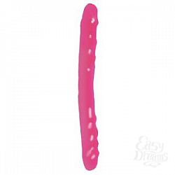 Розовый двойной фаллоимитатор BASIX - 38,5 см.  Розовый двойной фаллоимитатор BASIX - 38,5 см.