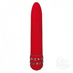 Красный вибратор DIAMOND RED SUPERBE VIBE с кристаллами - 15 см. Красный вибратор DIAMOND RED SUPERBE VIBE с кристаллами - 15 см.