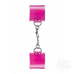  ��������� Translucent Handcuffs with Velcro Pink SH-BAD001