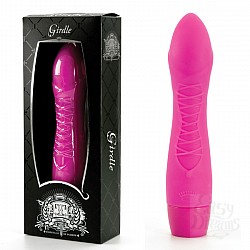 Вибромассажер розовый с имитацией шнуровки Вибромассажер розовый с имитацией шнуровки