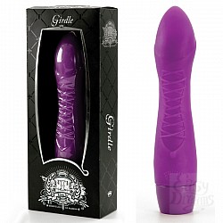 Сиреневый вибромассажер с имитацией шнуровки Сиреневый вибромассажер с имитацией шнуровки