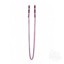 Розовые металлические клипсы на соски с цепочкой Розовые металлические клипсы на соски с цепочкой